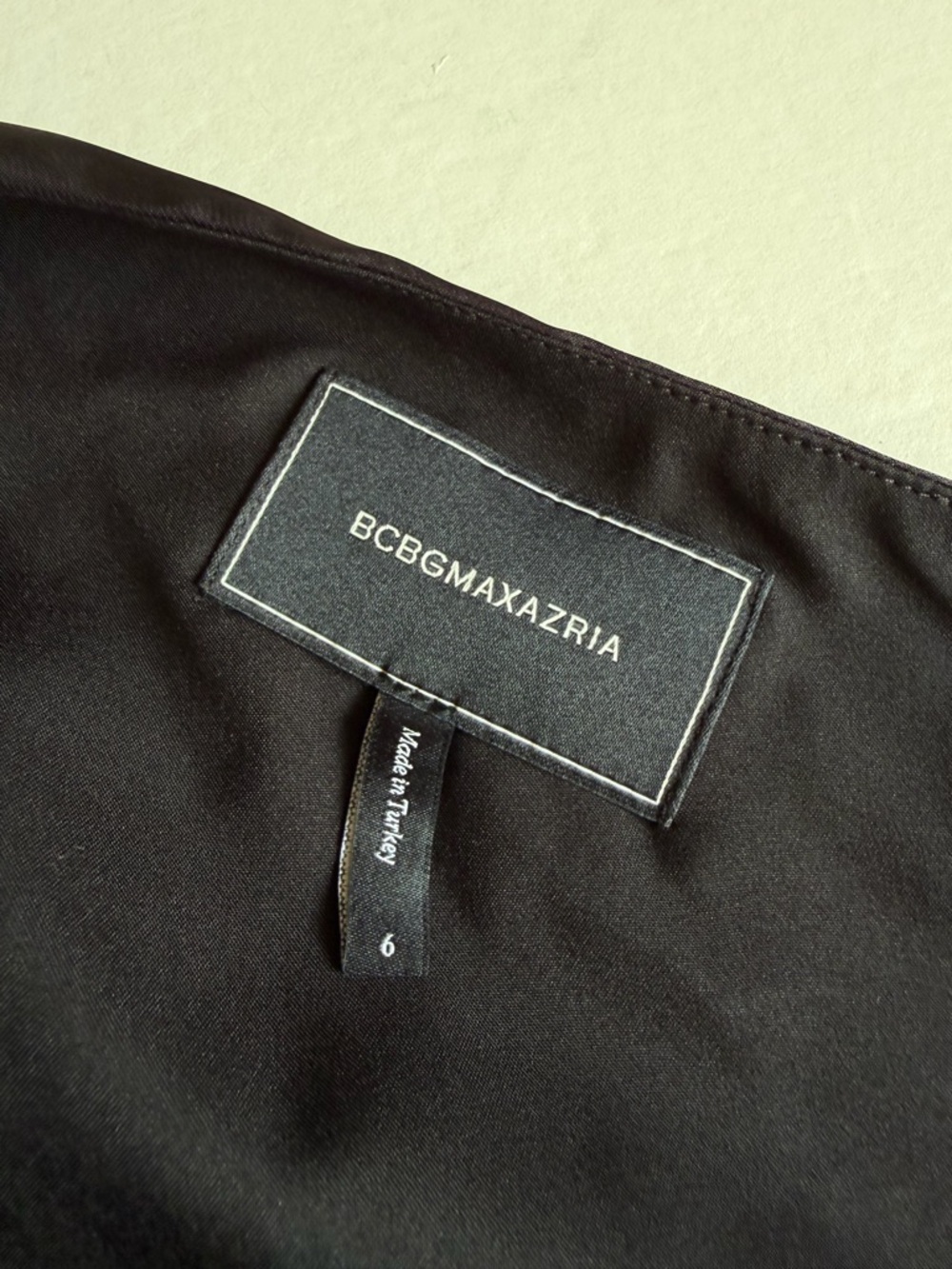 BCBGMaxAzria Briar Black Evening Gown One Shoulder Drape Maxi Formal Glam Size 6 - Picture 5 of 10